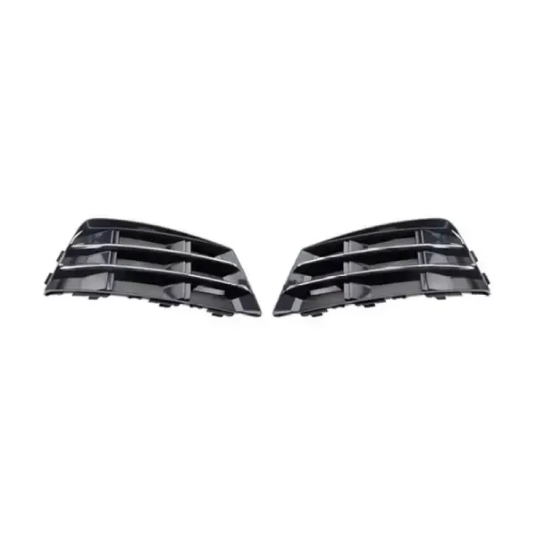 Electroplate Bumper Fog Lamp Grill Frame Cover Black CC-3265 Compatible With Audi A4 2016-2019 B8