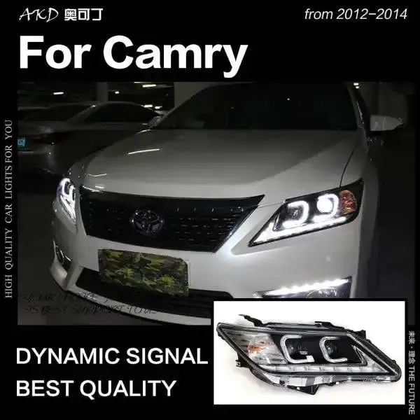 LED Headlight DRL Hid Head lamp light Angel Eye Bi Xenon Compatible With Toyota Camry 2012-2014 Camry V50