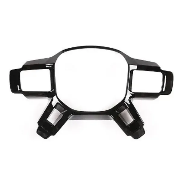 Steering Wheel Trim Cover Frame Stick On Style Glossy Black CC-7110 Compatible With Range Land Rover Defender 90 110 130 L663 Lr129997 2020+