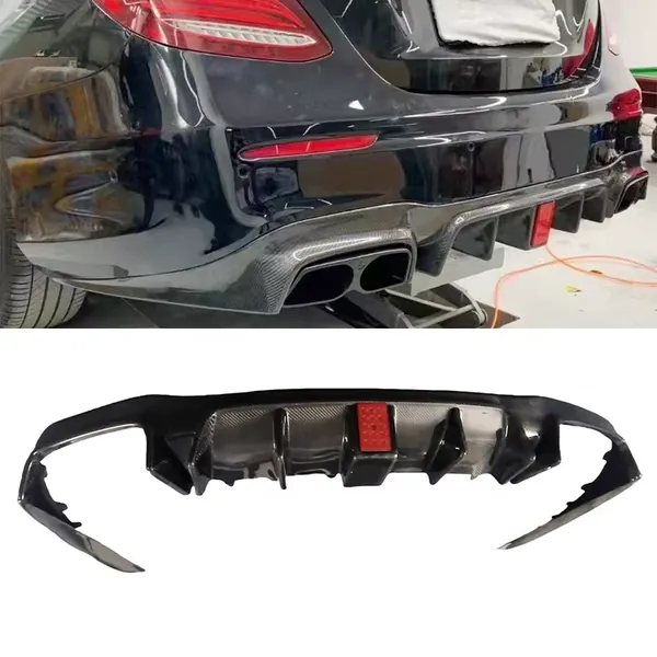 Brabus Style Carbon Fiber Rear Lip Rear Diffuser Bumper Lip Compatible With Mercedes-Benz E W213 2016-2019