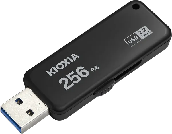 Kioxia 256gb, 3.2 Gen 1 Slider USB, Works With Windows & Mac