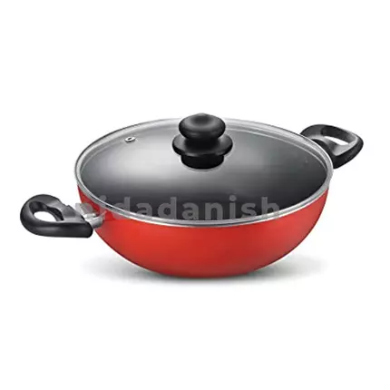 Judge Deluxe Deep Kadai with Lid 30cm Non-Stick Round Base Red 37038