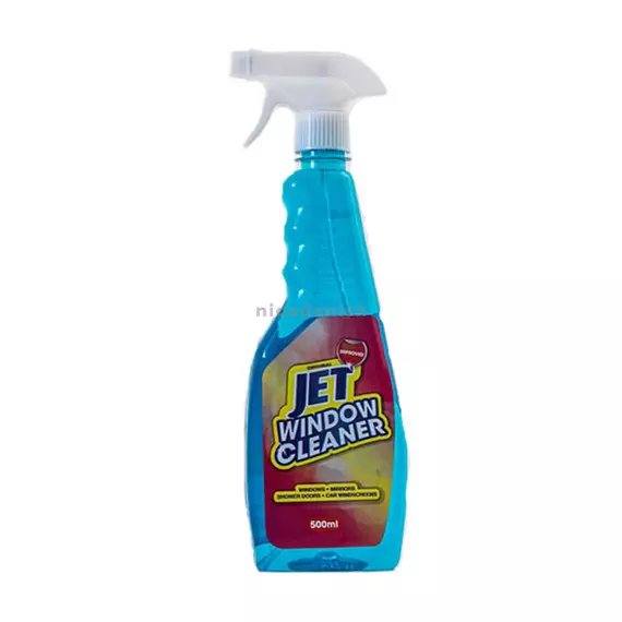 JET Glass Cleaner for Mirrors, Windows & Windscreens Blue 600ml (Pack of 12Pcs)