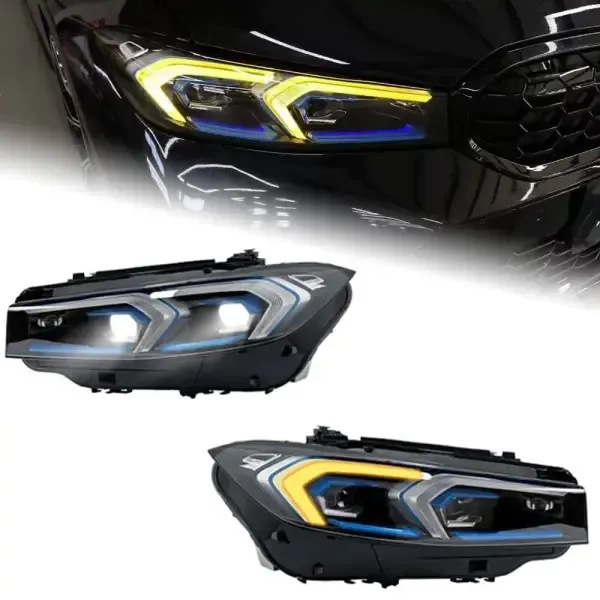 LED Headlight DRL Turn Signal High Beam Angel Eye Projector Compatible With BMW G20 G28 3 Series 320i 2019-2022