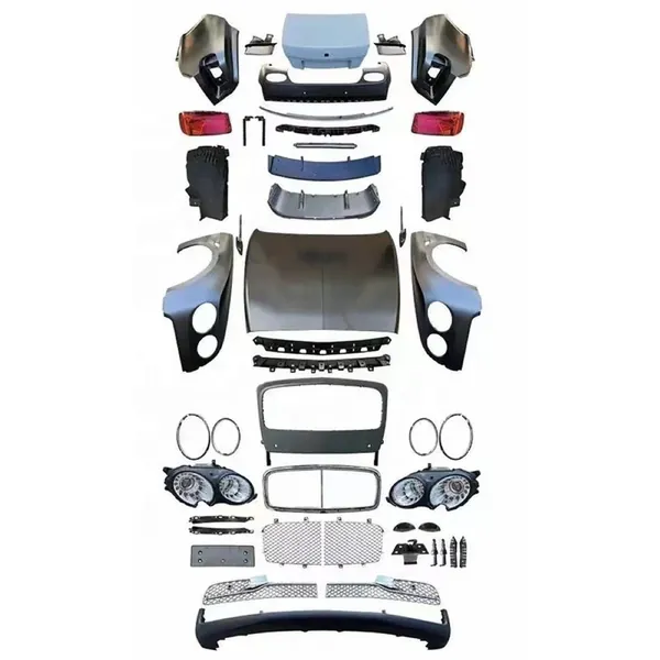 Upgrade Facelift Convert To 2017 Style Kit Bumper Grill Headlight Taillight Trunnk Fender Bodykit Metal CC-6280 Compatible With Bentley Flying Spur 2005-2016