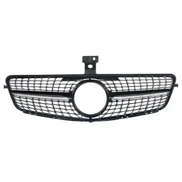 Front Bumper Show Grill Diamond Black CC-1710 Compatible With Mercedes Benz C Class W204 2007-2014