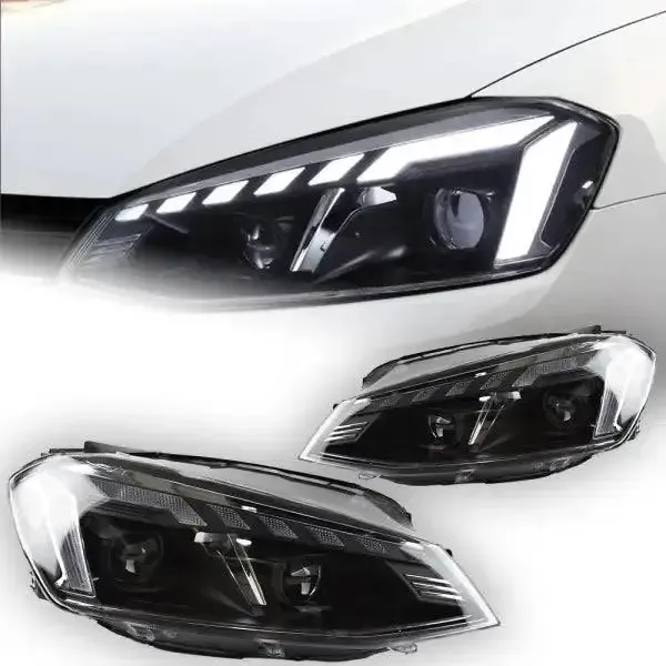 LED Headlight Projector Audi-Design Animation DRL Head lamp light Dynamic Signal Automotive Compatible With VW Golf 7