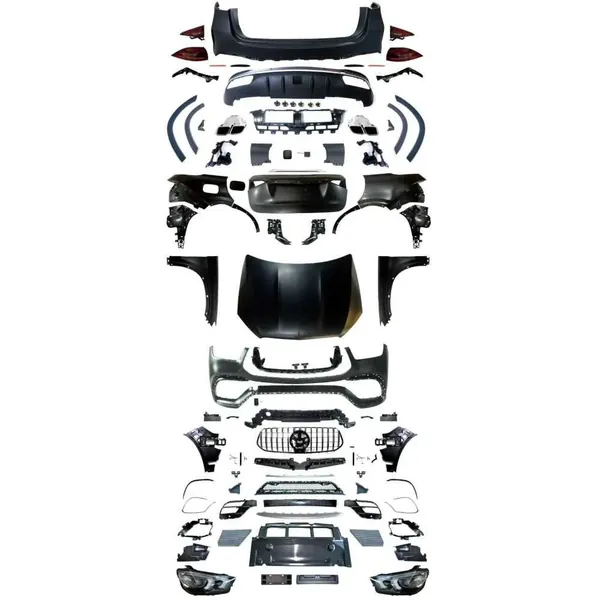 Upgrade Facelift Covert To 2023+ Gle63 Lci Amg Bodykit Bumper Grill Diffuser Headlight Taillight Hood Fender After Lip 1:1 CC-8530 Compatible With Mercedes Benz Ml Gle W166 2012-2019