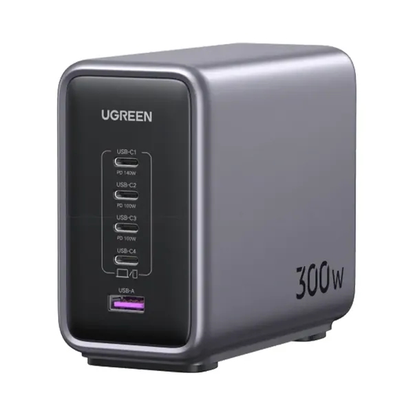 UGREEN Nexode 300W USB-C GaN Charger-5 Ports Desktop Charger - CD333 (90904B)