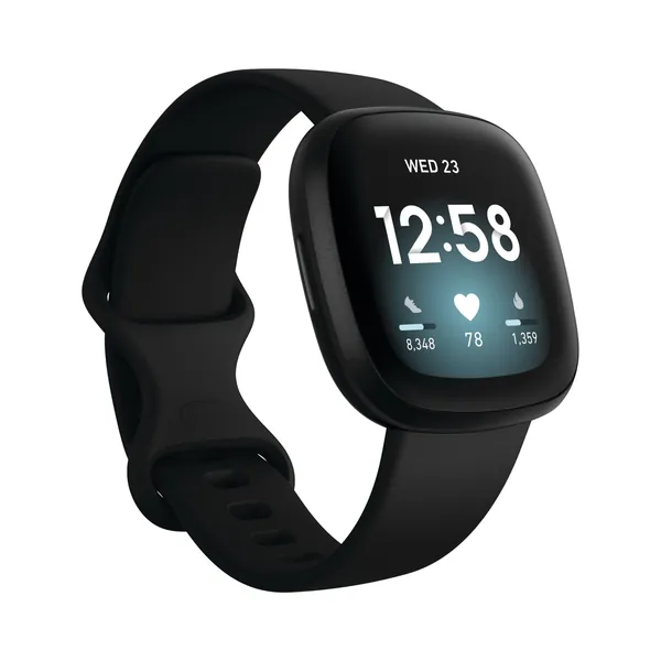 Fitbit Versa 3 FB511BKBKLBNDLS Unisex Black Fitness Tracker, 34mm