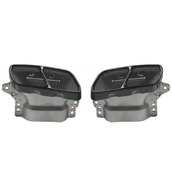 Rear Bumper Upgrade Convert To Amg Amg45 Exhaust Tip Pipe Black GC W176-012 CC-9465 Compatible With Mercedes Benz A Class W176 2012-2016