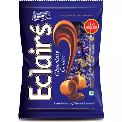 Derby Caramel Eclairs Candy (Pack of 100pcs x 40 Packs)