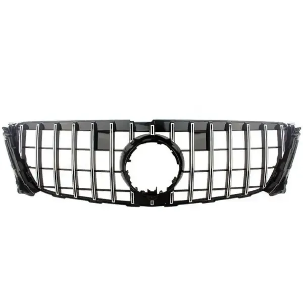 Front Bumper Gtr Grill Gtr Silver CC-1815 Compatible With Mercedes Gl W166 X166 2012-2016