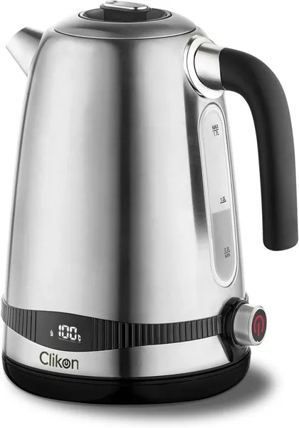 Goldair Digital Cordless Kettle Silver and Black