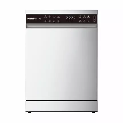 Nikai Dish Washer 60cm Semi Built 14 Plates Free Standing 8 Programs NDW158SS - Gray Color