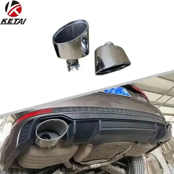 Stainless Steel RS4 Style Rear Bumper Tail Pipe Body Compatible With AUDI A4 2016-2019