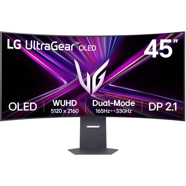 LG UltraGear OLED 45” 5K2K Dual Mode WUHD 165Hz Curved Gaming Monitor