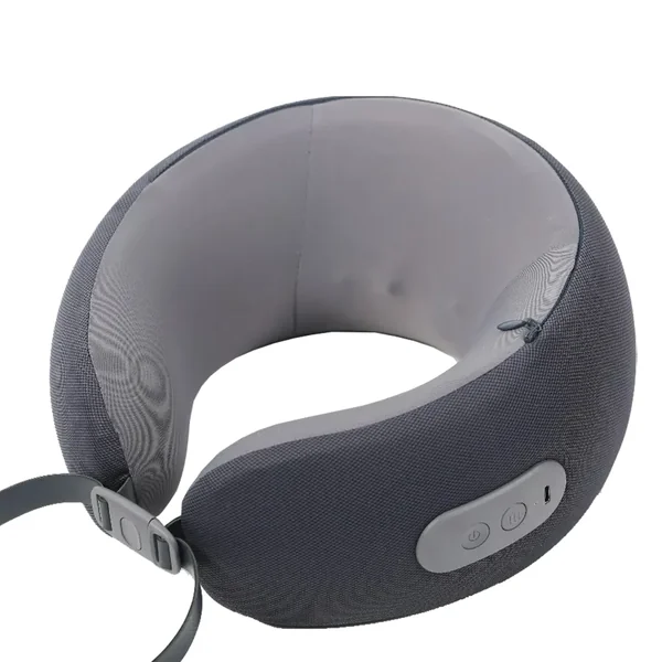 Green Lion Ergonomic Pillow with Neck Massager Function - Gray