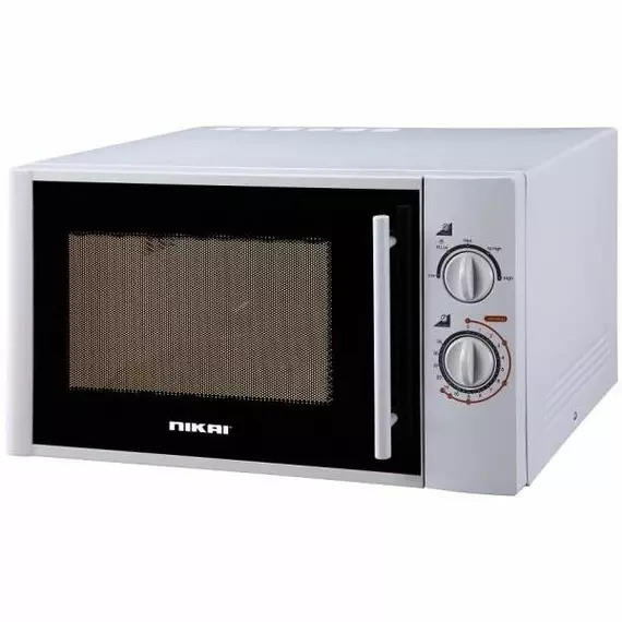 Nikai Microwave 30L 900W Solo Manual 5 Power Levels Child Lock DeFrost Setting Kitchen Timer Pull Handle Cooking End Signal NMO3010M