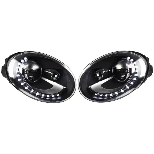Upgraded Head Light Lamp Xenon Headlight Retrofit Upgrade Modified Led Drl Hid C CC-5319 Compatible With Volkswagen Vw Beetle 2008-2012