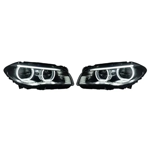 Upgraded Head Light Lamp Xenon Headlight Retrofit Upgrade Modified Led Drl Hid Lci Style CC-6293 Compatible With BMW 5 Series F10 2010-2013 Pre Facelift