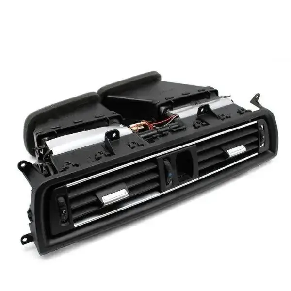 Ac Air Vent Grill Trim Frame Cover Black With Chrome Full Assembly Centre 64229166885 CC-312 Compatible With Bmw 5 Series F10 F18 F90 2010-2017