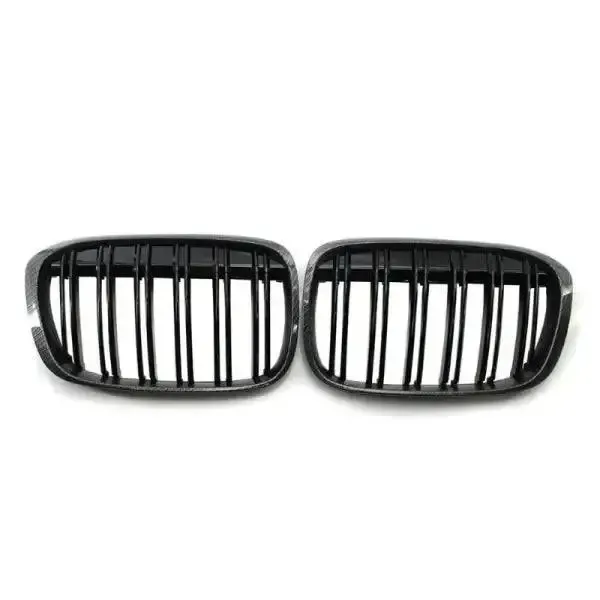 Front Bumper Grill Carbon Fiber Look CC-1603 Compatible With Bmw X1 F48 2016-2022