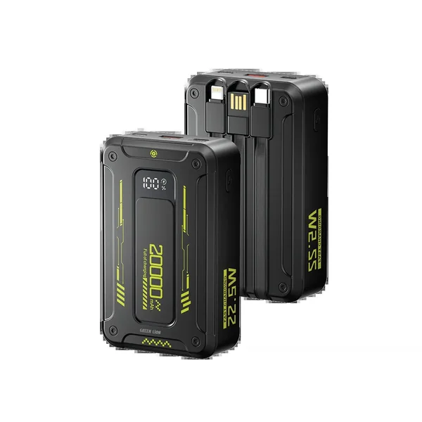 Green Lion Xtreme 20 Power Bank 20000mAh PD 22.5W - Black
