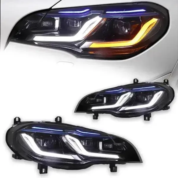 LED Blue Style DRL Signal Lamp Light Hid Headlamp Light Compatible With BMW X5 E70 2007-2013
