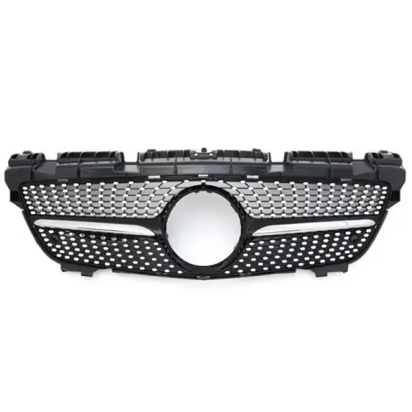 Front Bumper Panamericana Grill R172 Grill Diamond Black CC-1802 Compatible With Mercedes Slk W172 R172 2011-2016 Sports Gt Amg