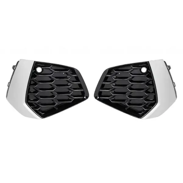 S Line Bumper Fog Lamp Grill Frame Cover Black Silver CC-3254 Compatible With Audi A3 2020+