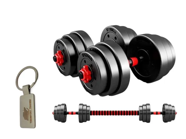 30KG Barbell and Dumbbells Weight Set Adjustable With TIT Keychain