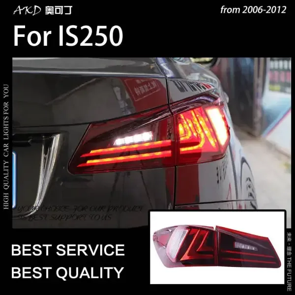 LED Tail Light New Design DRL Brake Reverse Compatible With Lexus IS250 IS300 2006-2012