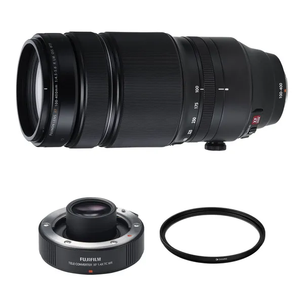 FUJIFILM XF 100-400mm f/4.5-5.6 R LM OIS WR Lens with 1.4x Teleconverter and UV Filter Kit