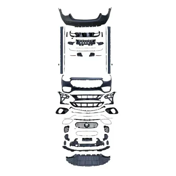 S63 AMG Bumper Bodykit Front After Lip Diffuser Exhaust Tips Fog Gril Cover Grill CC-8916 Compatible With Mercedes Benz S Class W223 2021-2025