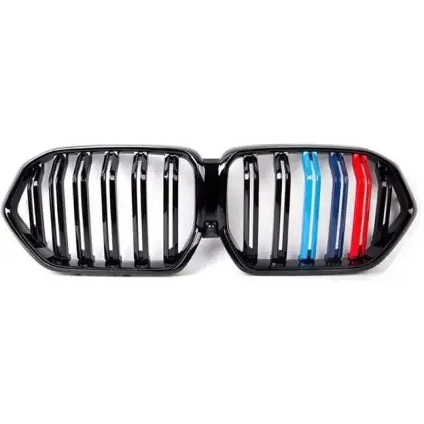 Front Bumper Grill Carbon Fiber Look Tri Color CC-1629 Compatible With BMW X6 G06 2019-2022
