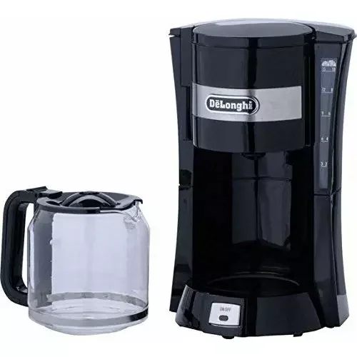 De'Longhi Coffee Maker Drip 1.25L 10 Cups Auto-Shut Off Water Level Indicator Glass Carafe ICM15210