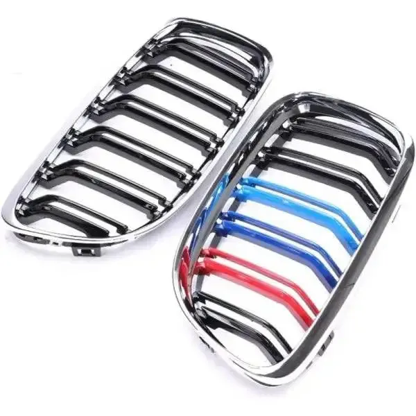 Bumper Grill Chrome Tri Colour CC-1697 Compatible With Bmw 3 Series E90 2008-2012 Lci