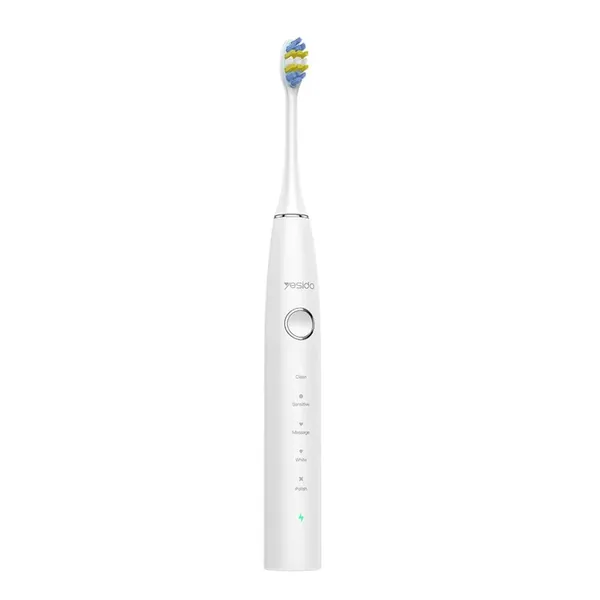 YESIDO MG24 IPX7 Waterproof Sonic Electric Toothbrush 38400 VPM Long Battery Ergonomic Handle - White