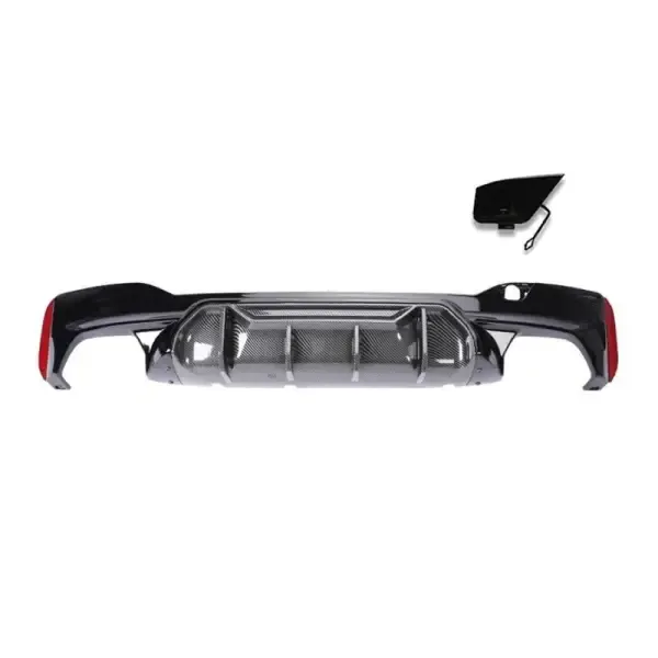 Rear Bumper Lip Rear Diffuser M5 M Sports M Performance M Sports M5cs After Lip Black Cf Look Sp CC-3032 Compatible With BMW 5 Series G30 LCI 2021+