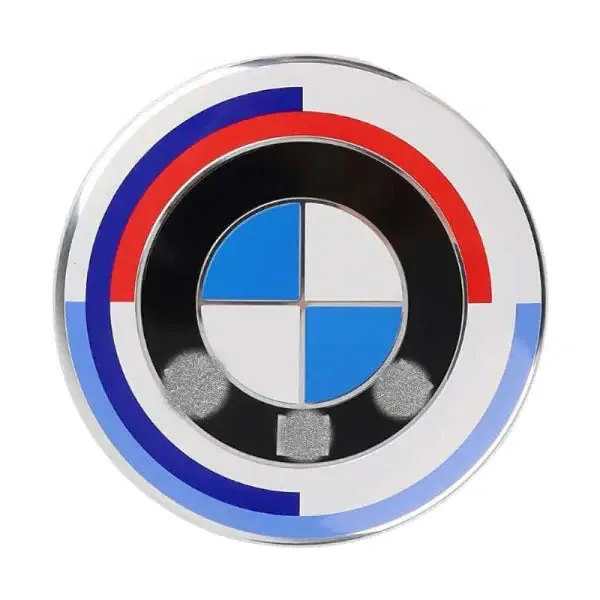 Logo Emblem Badge 74mm CC-1973 Compatible With BMW 1 2 3 4 5 6 7 Series X1 X3 X4 X5 X6 X7 Z4 Jahre 50th Anniversary Jahre Edition