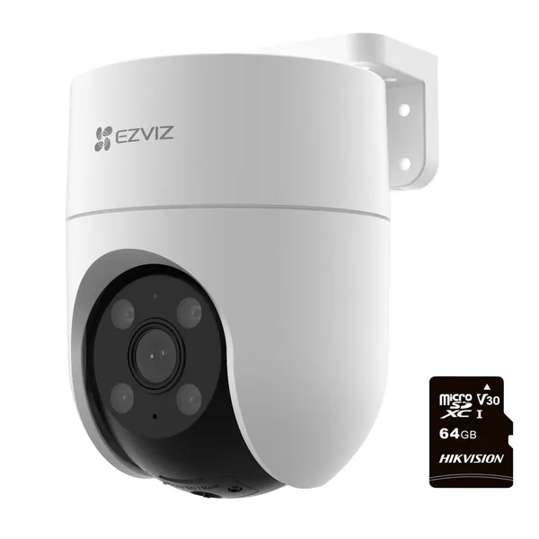 EZVIZ H8C 1080P Pan/Tilt Security WiFi Camera & Hik 64GB Micro SD Card