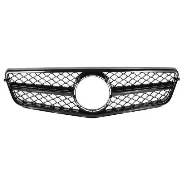 Front Bumper Show Grill Amg Black CC-1714 Compatible With Mercedes Benz C Class W204 2007-2014