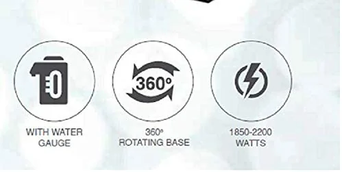 Nikai Jug Kettle 1.7L Glass With Cord Storage 2200W NK323G Automatic Shut Off Heat Plate With Led Indicator Light Detachable Filter Spout Cover