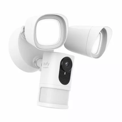 Eufy Security Camera 1080p with 2500 Lumen Bright and Adjustable Floodlights White