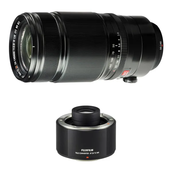 FUJIFILM XF 50-140mm f/2.8 R LM OIS WR Lens with 2x Teleconverter Kit