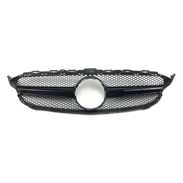 Upgrade Front Bumper Amg C63 Show Grill With Camera Hole Amg Glossy Black Gc W205/c205-008 W Hole CC-9499 Compatible With Mercedes Benz C Class W205 C205 Coupe 2019-2021