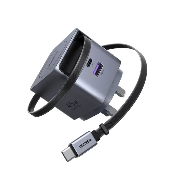 UGREEN Nexode Pro 45W GaN Pro Fast Charger with Retractable Cable - X614 (65823)