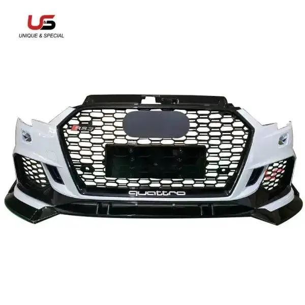 Front Bumper with Grid Grill for Sports Version A3 Cosmetic into RS3 Front Bumper Rear Differ Compatible With Audi A3 2017 2018 2019 2020