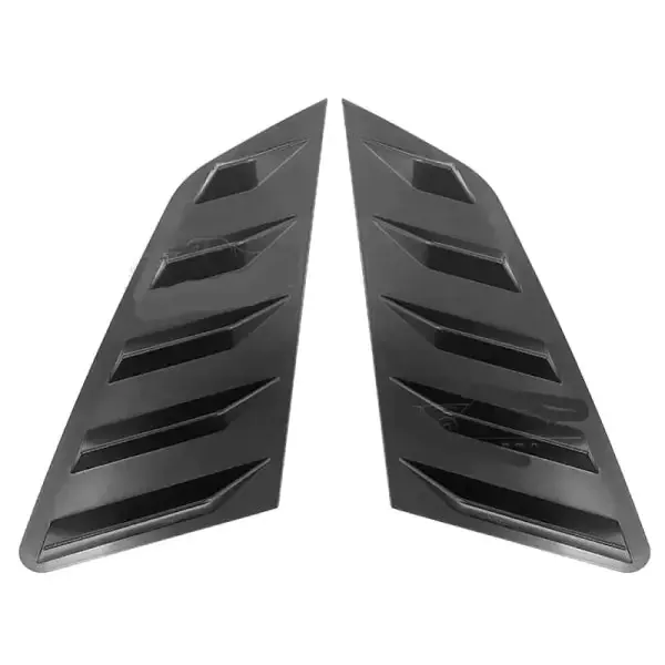 Rear Window Shutter Cover Trim Window Louver Side Vent Trim Glossy Black AR-ADI-074 USA CC-3624 Compatible With Audi A3 Hatchback 2021 8y